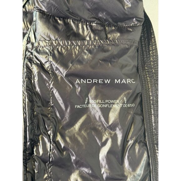New Andrew Marc Black Premium Down Filled Puffer Packable Coat Zip Pocket Sz XL - Picture 10 of 16